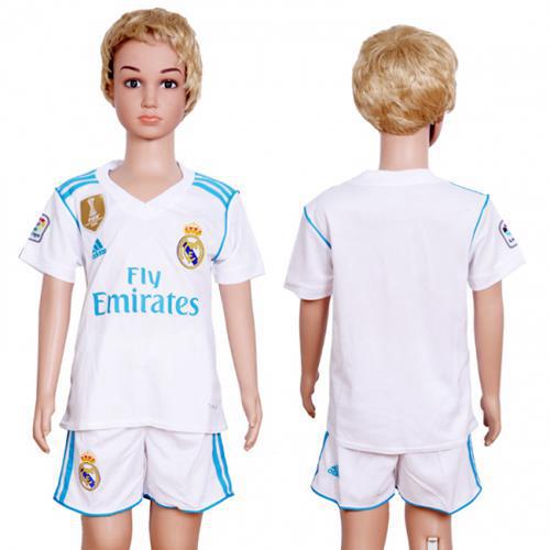 Real Madrid Blank White Home Kid Soccer Club Jersey - Click Image to Close